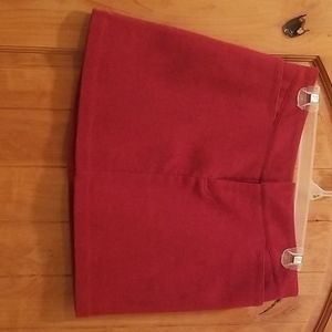Red wool mini skirt